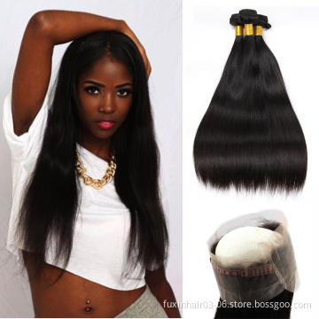Wholesale Human Virgin Hair 360 Lace Frontal Human Hair Bundles With 360 Closure Straight